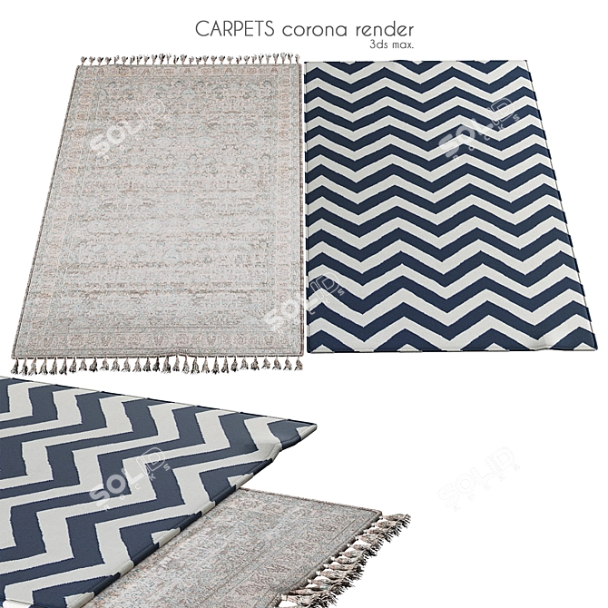 SoftScape Area Rugs: Stylish and Durable 3D model image 1