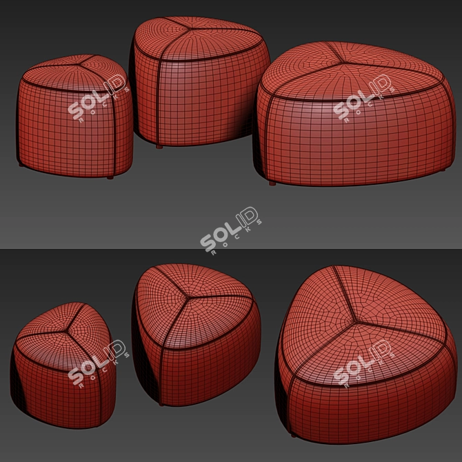 Nature-inspired Leaf Footstool & Pouf 3D model image 5