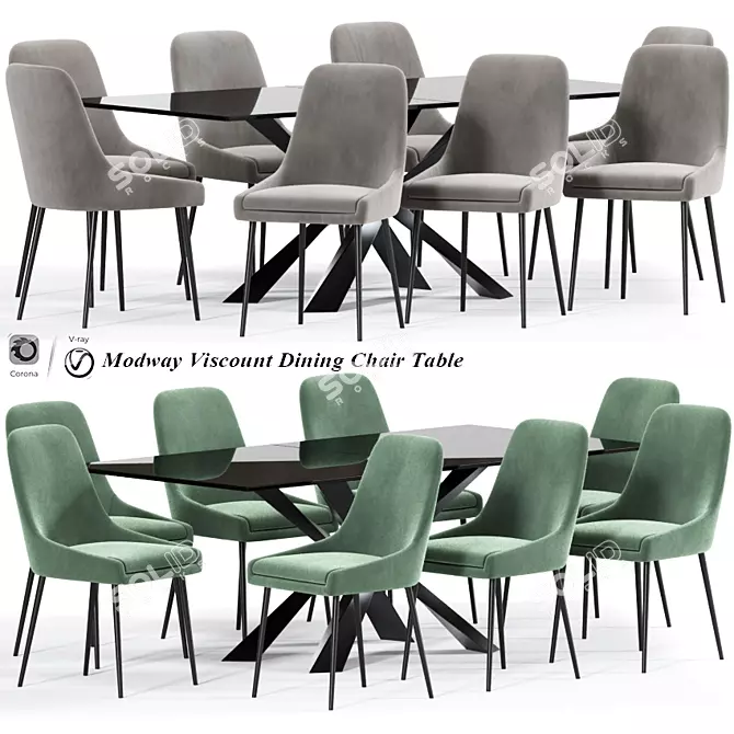 Modway Viscount Upholstered Dining Chair 3D model image 1