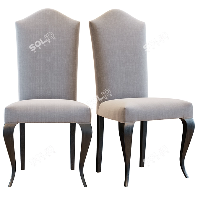 Elegant NEO Cara Hardwood Chair 3D model image 1