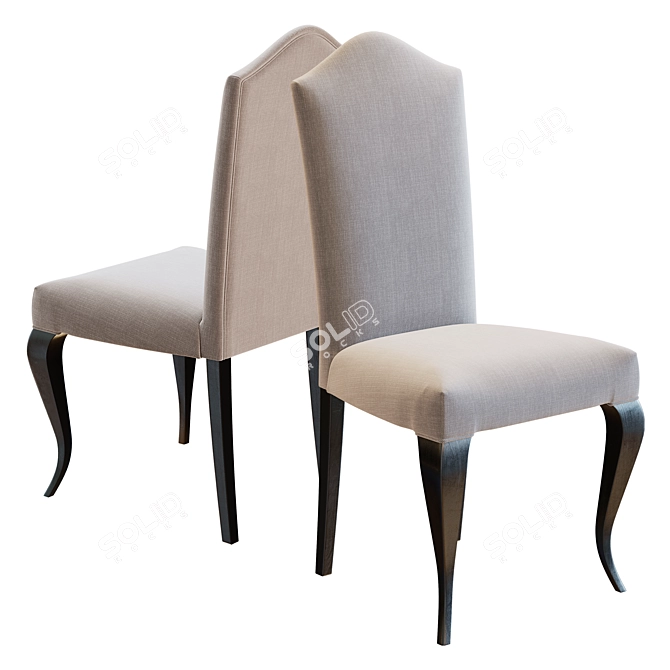 Elegant NEO Cara Hardwood Chair 3D model image 2