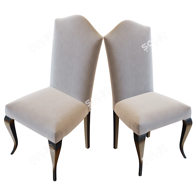 Elegant NEO Cara Hardwood Chair 3D model image 4