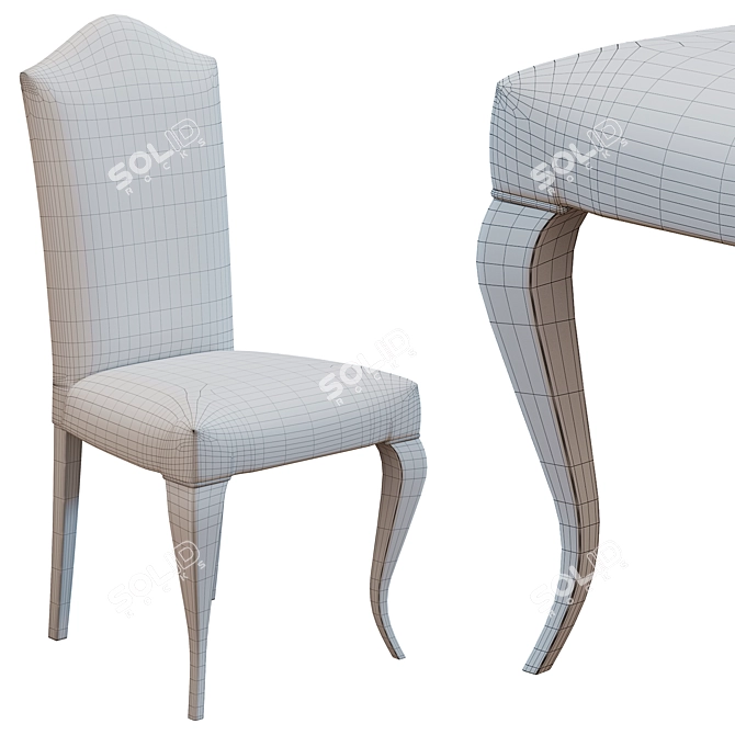 Elegant NEO Cara Hardwood Chair 3D model image 5