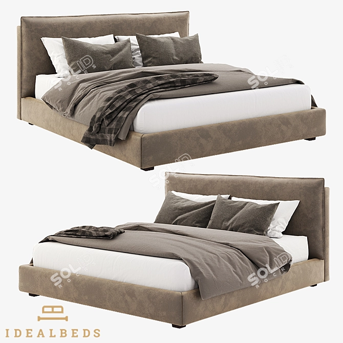 Elegant OM Lotus Bed 3D model image 1