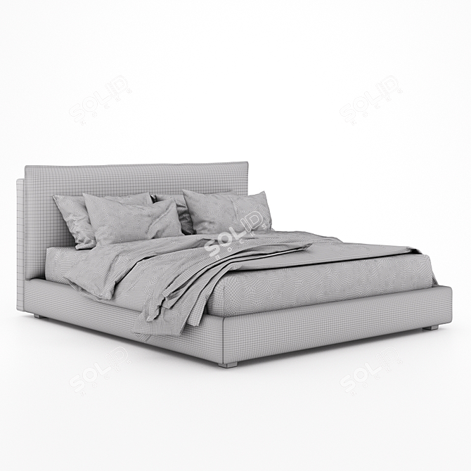 Elegant OM Lotus Bed 3D model image 3