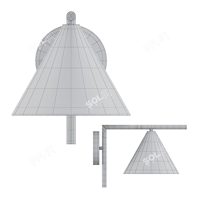 Ethereal Metal Cone Lamp 3D model image 3