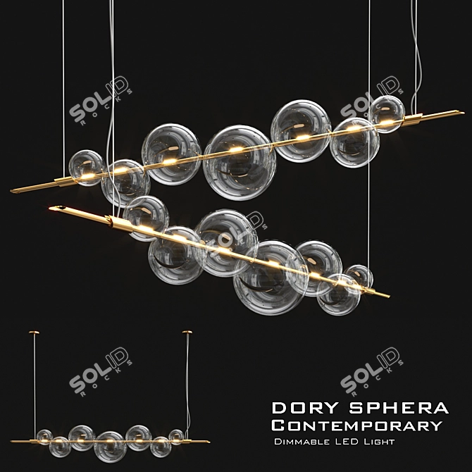 Dory Dimmable LED Chandelier 3D model image 1