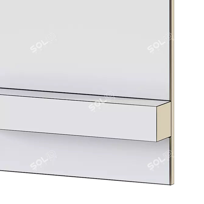 Rustic Wood Shelf Mirror - Clear Home Design 3D model image 3