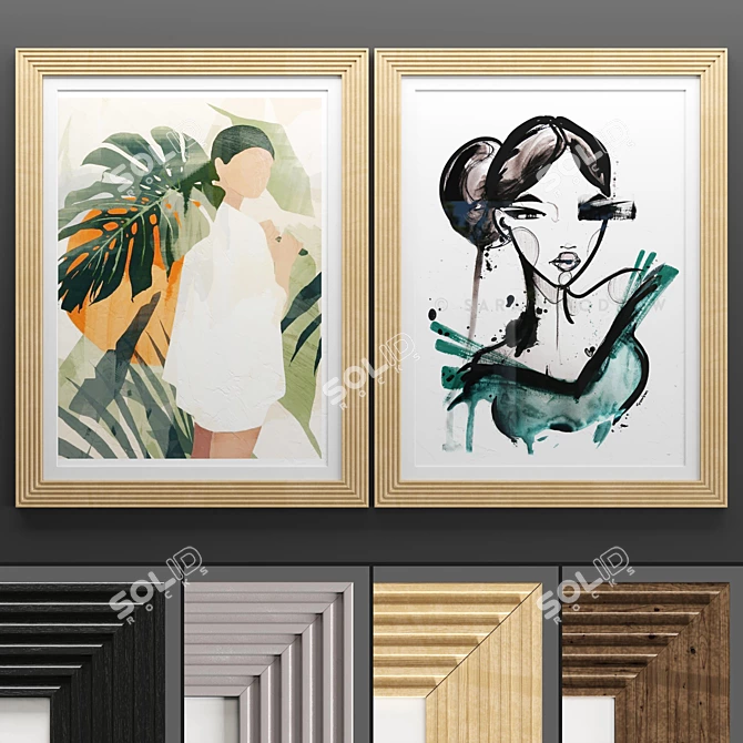 Modern Art Frame Set 50x70cm 3D model image 1