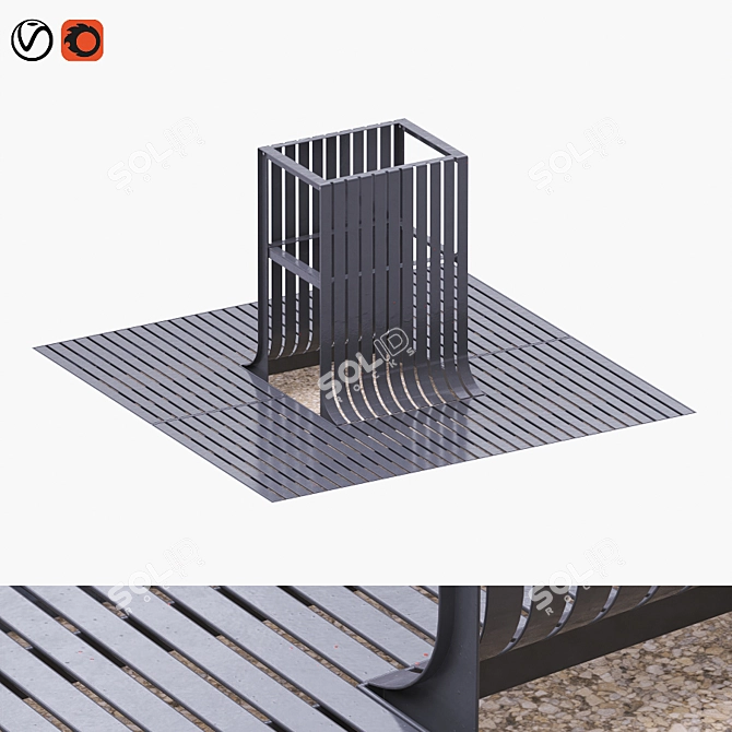 Stylish Tree Grill Set 3D model image 1