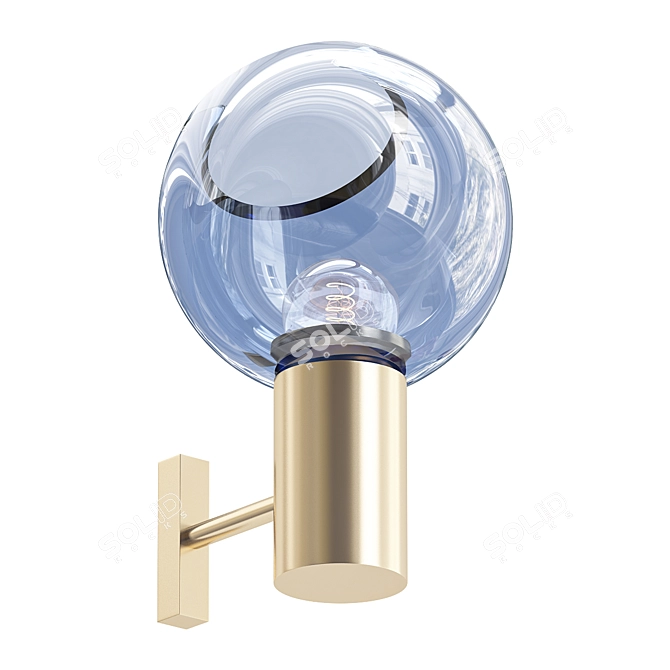 Vintage Seguso Murano Transparent Blue Wall Lights 3D model image 1