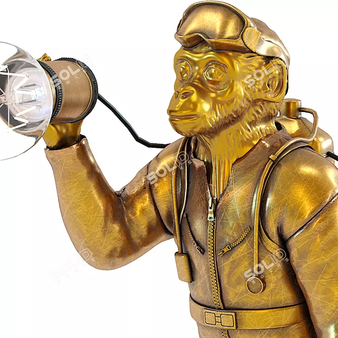 Quirky Monkey Table Lamp 3D model image 2