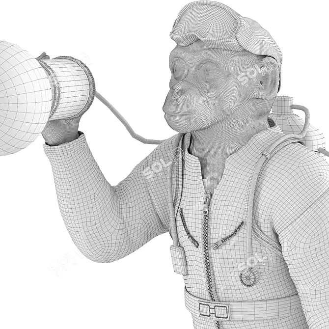 Quirky Monkey Table Lamp 3D model image 4