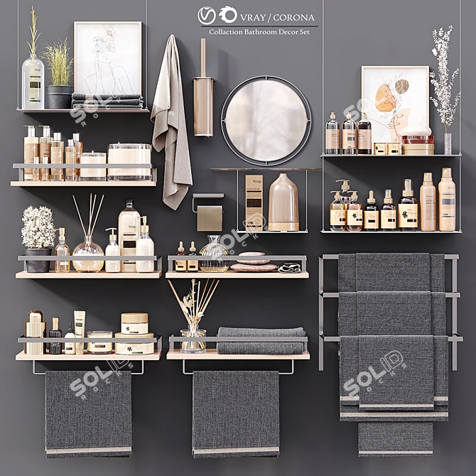 Elevate Your Bathroom: Collaction Set 3D model image 1