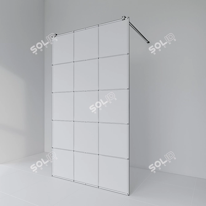 Stylish Black Shower Partition 3D model image 2