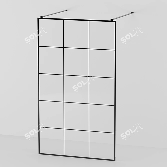 Stylish Black Shower Partition 3D model image 3