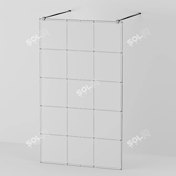 Stylish Black Shower Partition 3D model image 4