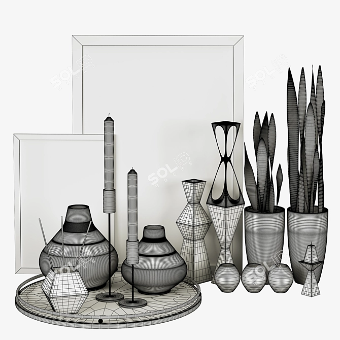 Elegant Decor Set 2015 3D model image 3