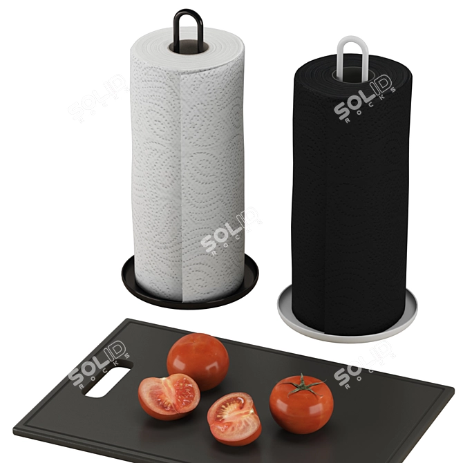 Tomato Dishcloth and Roll Holder 3D model image 5