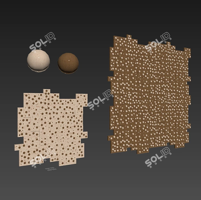 Smooth Panel Wood Board with Hole #2 3D model image 4