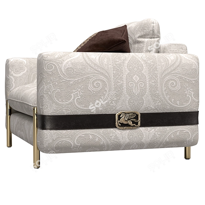 Sophisticated Madras Armchair 3D model image 2