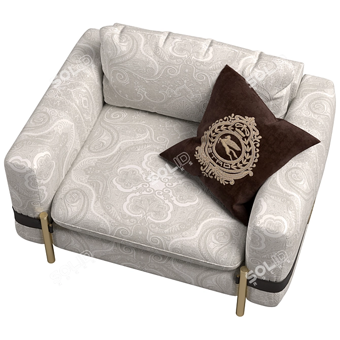 Sophisticated Madras Armchair 3D model image 3
