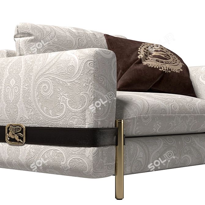Sophisticated Madras Armchair 3D model image 4