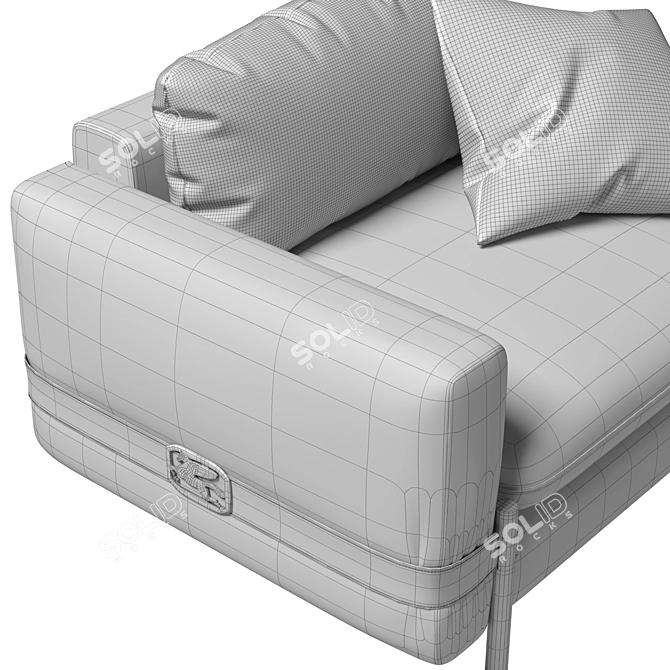 Sophisticated Madras Armchair 3D model image 5