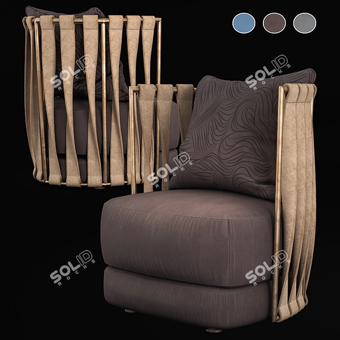 Modern Fabric Sofa Set 3D model image 1