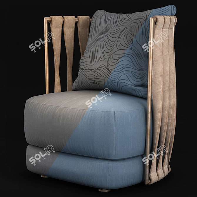 Modern Fabric Sofa Set 3D model image 2