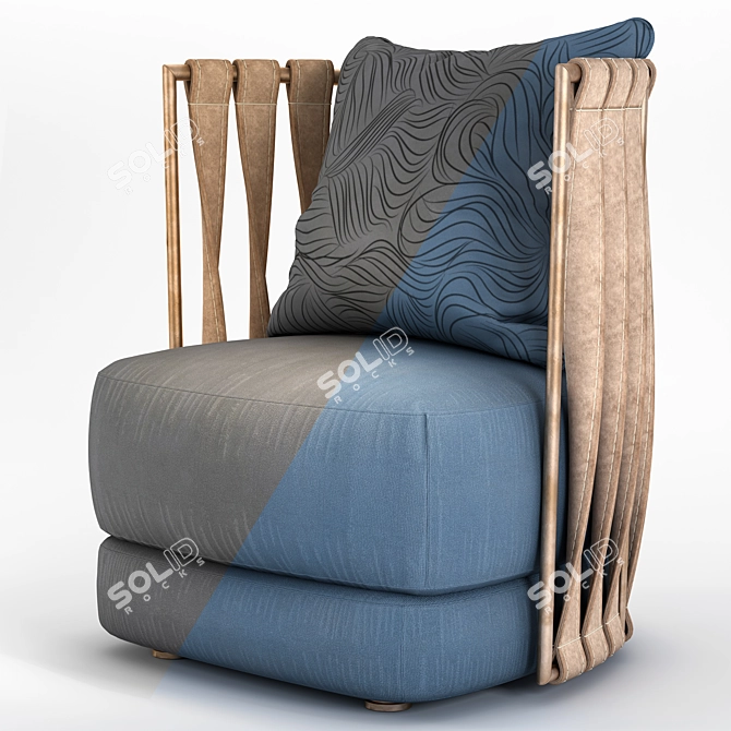 Modern Fabric Sofa Set 3D model image 7