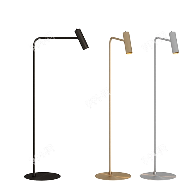 Sleek Metal Heron Floor Lamp 3D model image 1