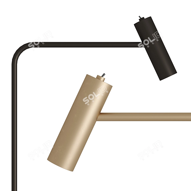 Sleek Metal Heron Floor Lamp 3D model image 2