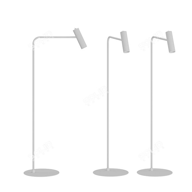 Sleek Metal Heron Floor Lamp 3D model image 3