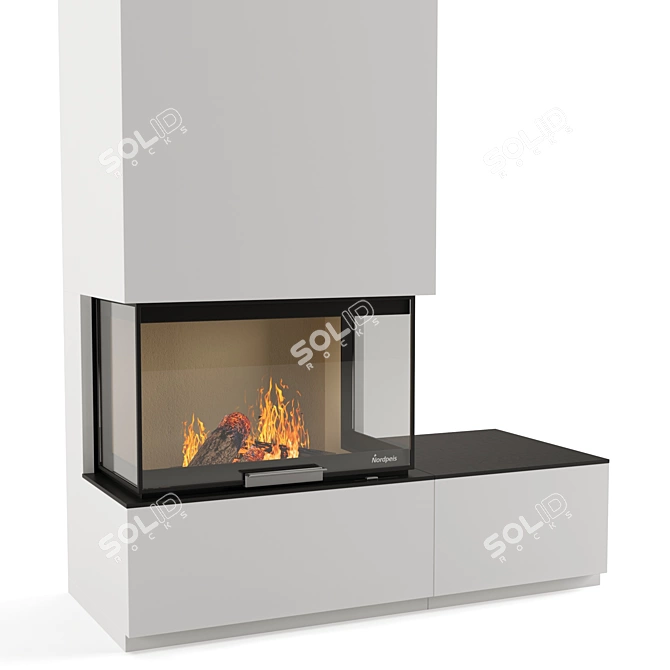 Nordpeis Fireplace with Honoree Accessories 3D model image 2