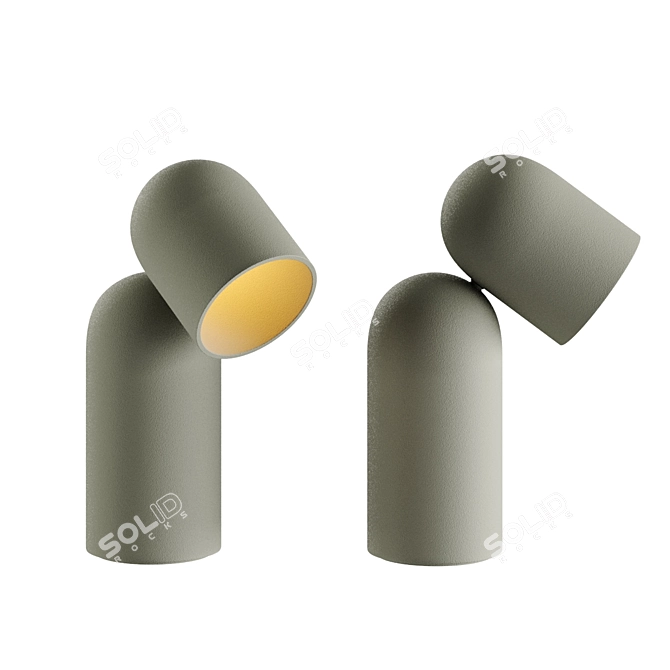 Fumi Light: Elegant Ceramic Lamp 3D model image 2