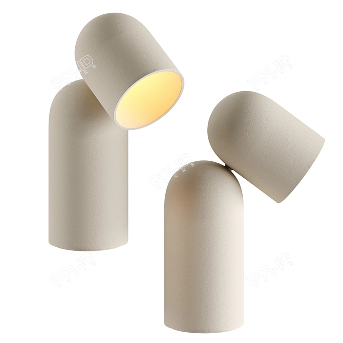 Fumi Light: Elegant Ceramic Lamp 3D model image 5