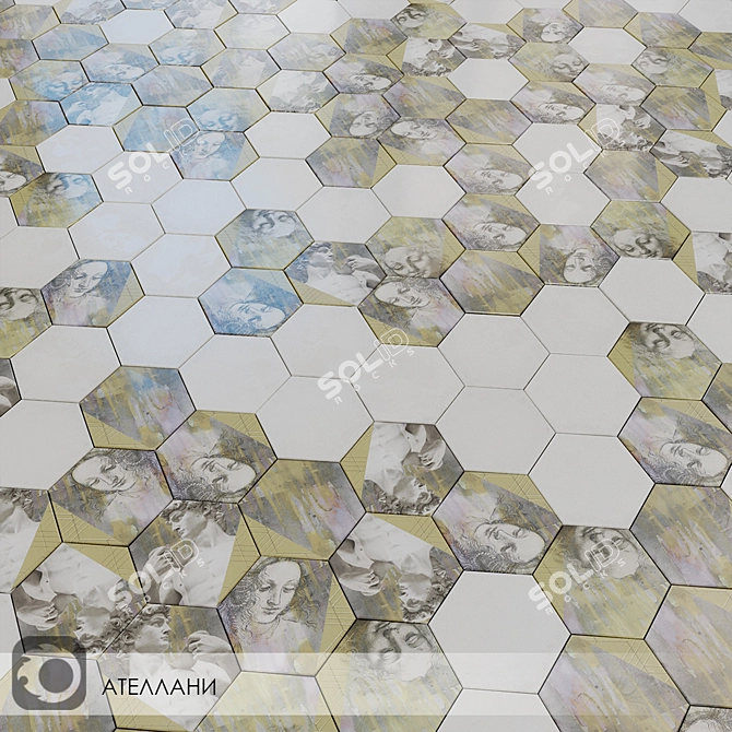 Atellani Matte Wall Tiles - 20x23.1: Perfect for Any Space 3D model image 1