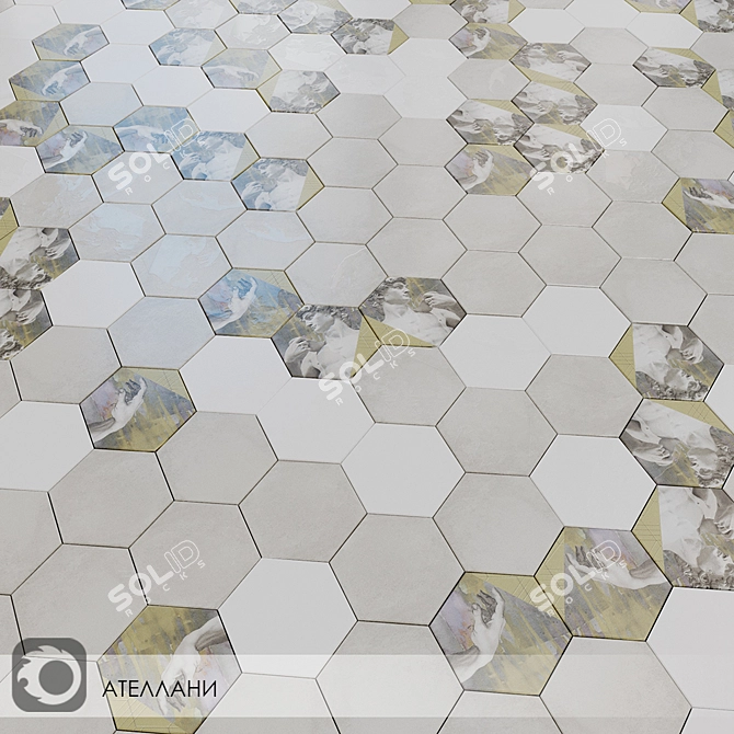 Atellani Matte Wall Tiles - 20x23.1: Perfect for Any Space 3D model image 4