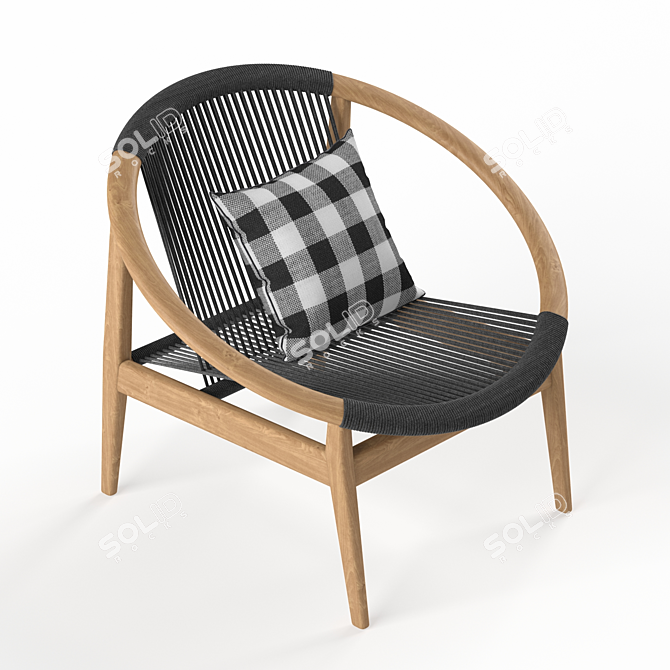 Elegant Frida Lounge Chair: Stylish Comfort for Any Space 3D model image 2