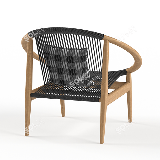 Elegant Frida Lounge Chair: Stylish Comfort for Any Space 3D model image 3