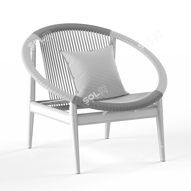 Elegant Frida Lounge Chair: Stylish Comfort for Any Space 3D model image 4