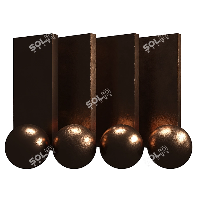 Luxury Copper Brushed Texture 3D model image 1
