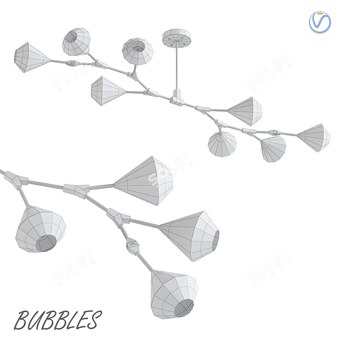 Contemporary Bubble Branching Sculpture 3D model image 2