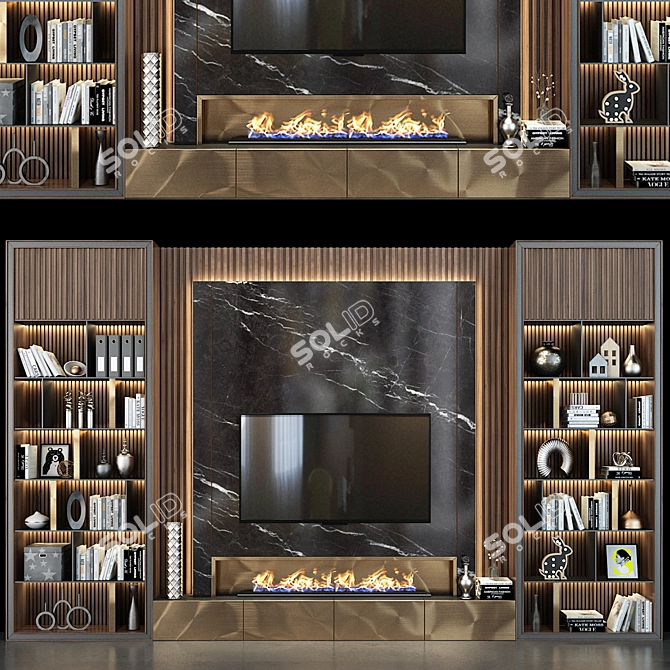 Stylish TV Shelf Set 310 3D model image 1