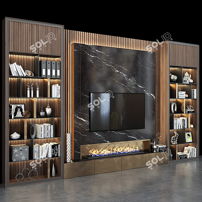 Stylish TV Shelf Set 310 3D model image 2