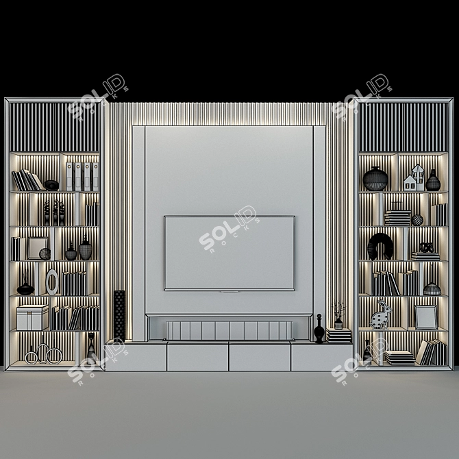 Stylish TV Shelf Set 310 3D model image 3