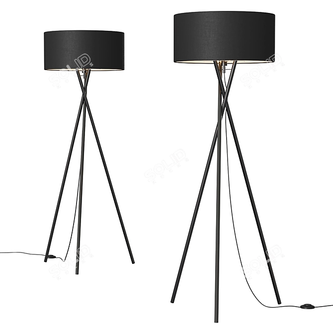 Romi Amsterdam Hampton: Elegant Height Adjustable Floor Lamp 3D model image 1