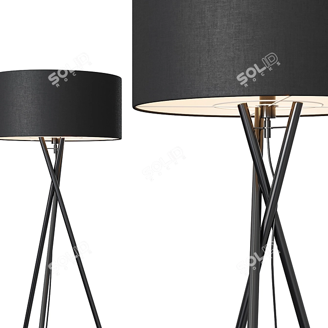 Romi Amsterdam Hampton: Elegant Height Adjustable Floor Lamp 3D model image 2