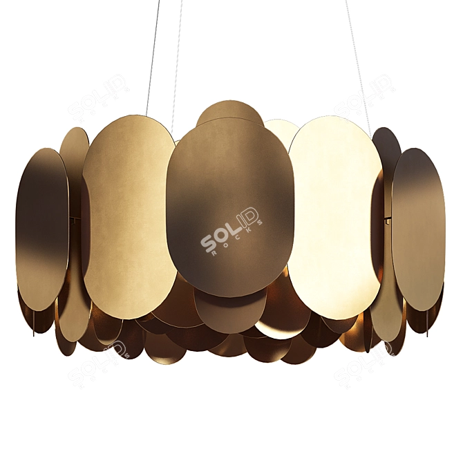 Elegant Panel Pendant 3D model image 1